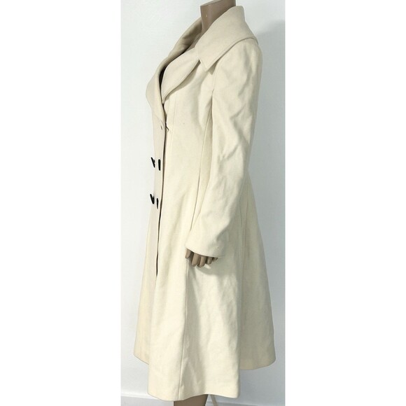 NWT Marvin Richards Double Breasted Cream Jacket Wool Cashmere Coat 6 Fit Flare - Picture 3 of 7